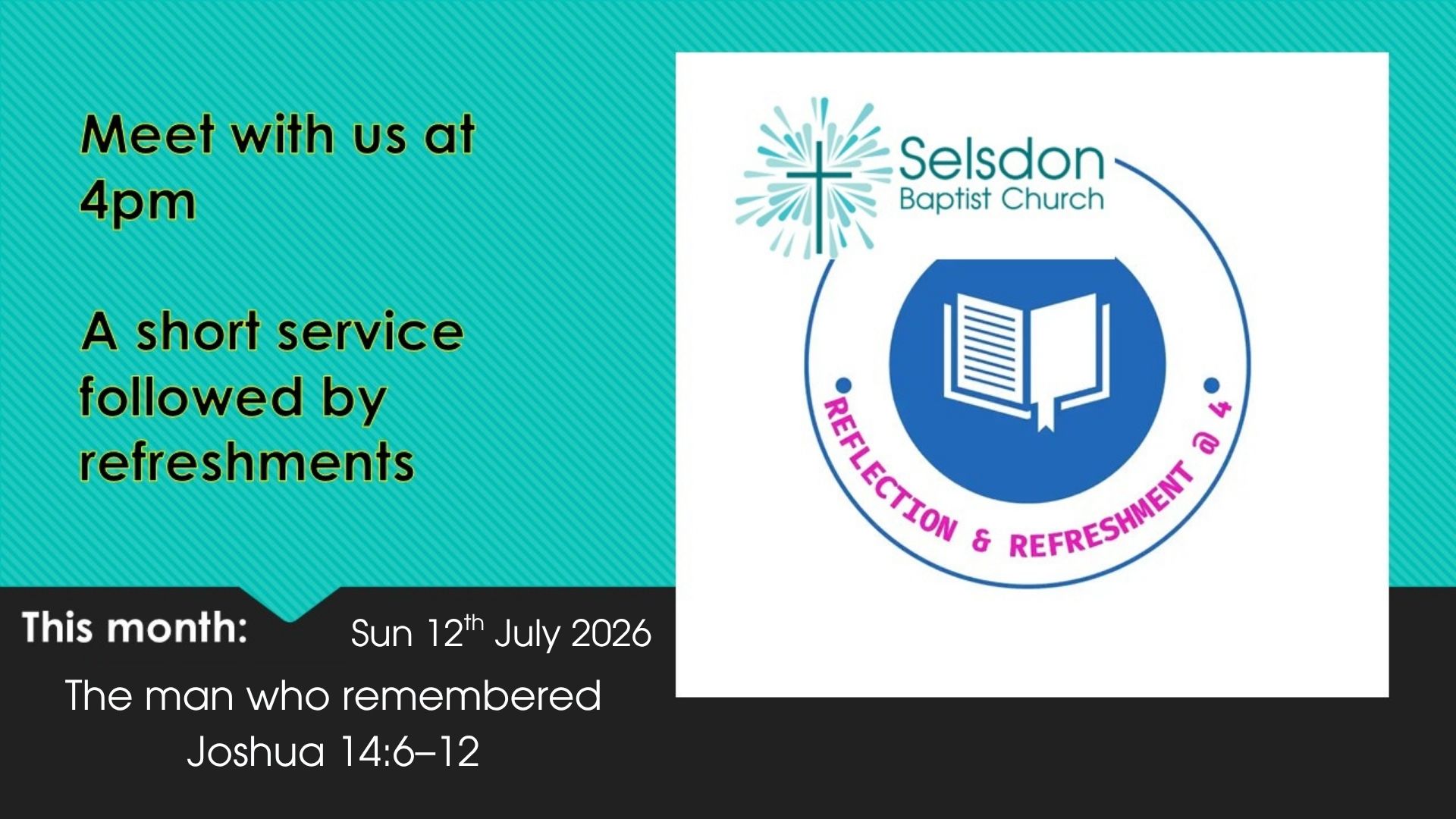 Reflection & Refreshments @ 4pm - Holiday at Home