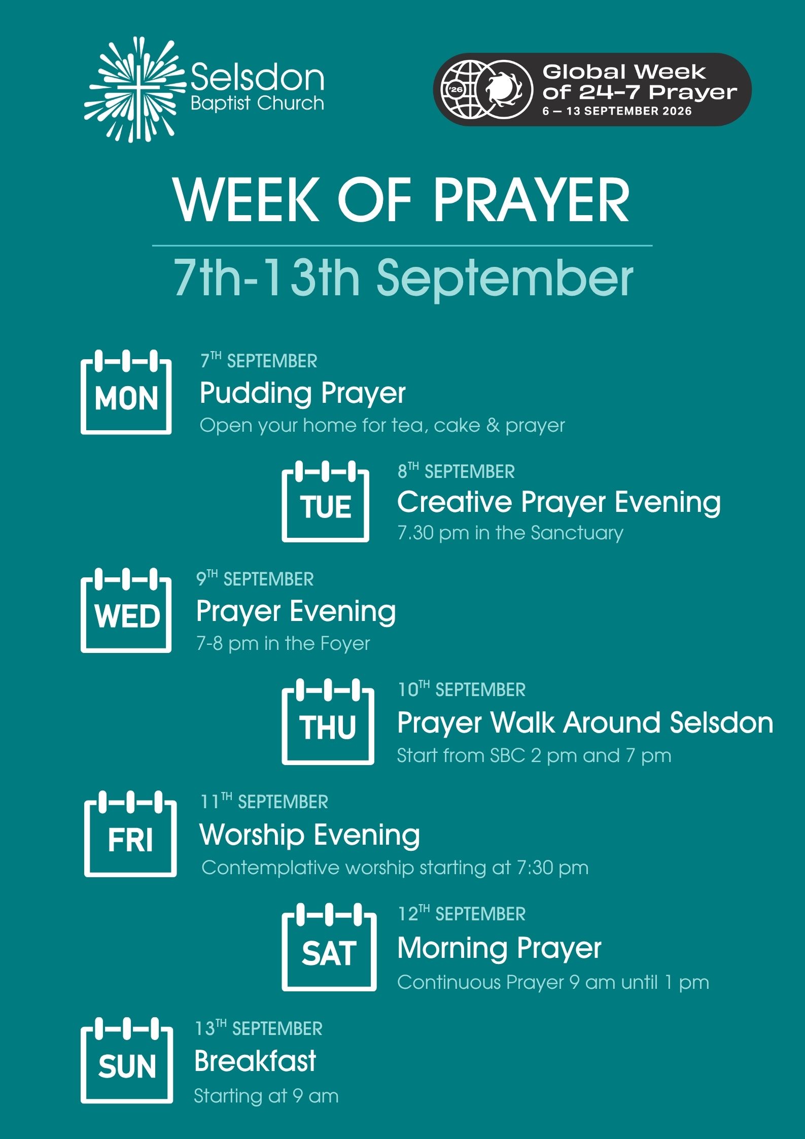 SBC week of prayer - 7th Sept to 13th Sept